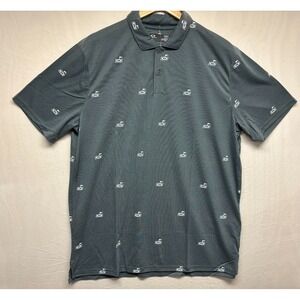 Oakley Golf Flag Polo Shirt Men's Dark Slate Moisture Wicking Performance XL NWT